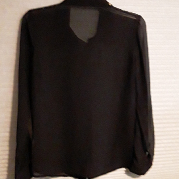 Vintage Havana semi sheer blouse with collar studs - Picture 5 of 7